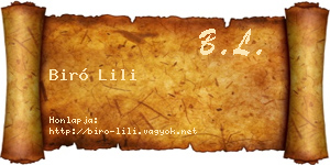 Biró Lili névjegykártya