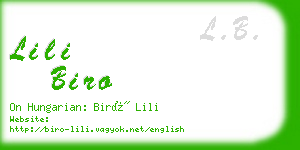 lili biro business card